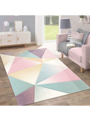 KADIMA DESIGN Teppich Kurzflor Geometrisch Wohnzimmer in Mehrfarbig