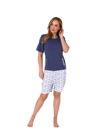 NORMANN Pflegeoverall kurzarm Reissverschluss - 61102 in blau
