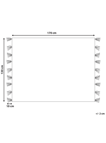 Beliani Kuscheldecke THAPREK in Beige/Schwarz - (W) 130 x (H) 0.3 x (L) 170 cm