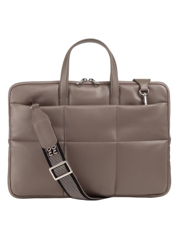 DuDu Togean Laptoptasche Leder 36 cm in taupe
