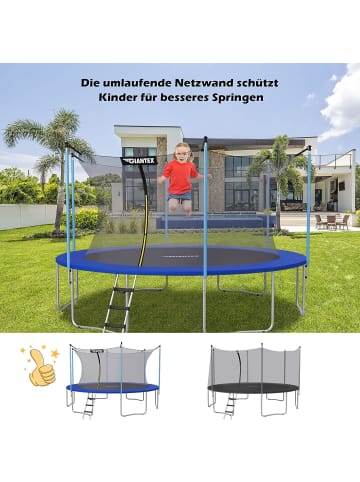 COSTWAY Trampolin Sicherheitsnetz 427cm für 8 Stangen in Schwarz