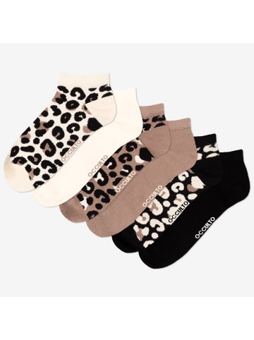 Occulto 6er Pack Leoparden Muster Sneaker Socken Kira in LeoMix1