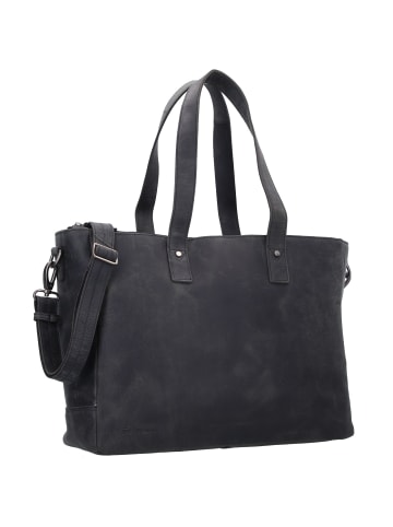 Plevier Shopper Tasche Leder 41 cm Laptopfach in schwarz