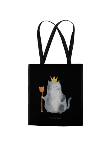 Mr. & Mrs. Panda Laptoptasche Katze König ohne Spruch in Schwarz