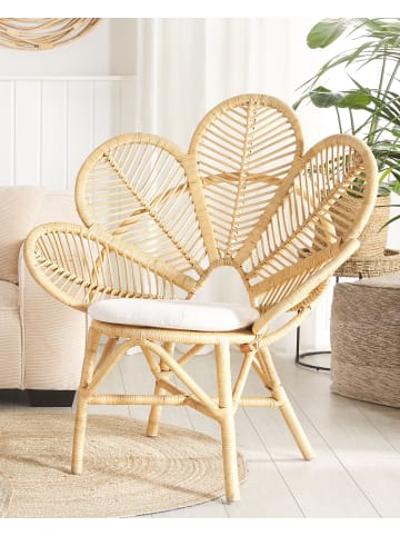 Beliani Sessel FLORENTINE in Braun/Beige - (W) 95 x (H) 107 x (L) 68 cm