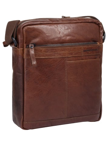 SPIKES & SPARROW Umhängetasche CROSSOVER echt Leder in cognac