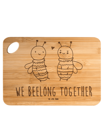 Mr. & Mrs. Panda Bambus - Schneidebrett Biene Verliebt mit Spruch in Braun