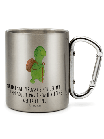 Mr. & Mrs. Panda Tasse Schildkröte Wanderer mit Spruch in Silber
