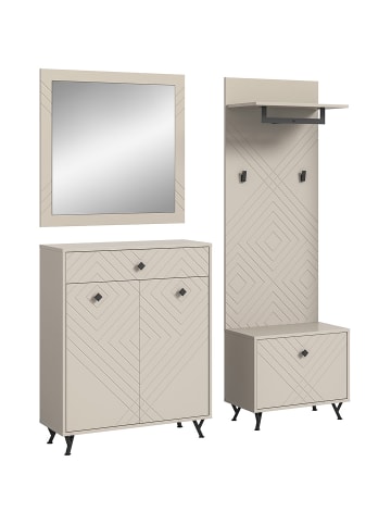 ebuy24 Garderobenmöbel Notes Beige 195 x 35 cm