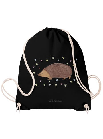 Mr. & Mrs. Panda Stofftasche Igel Herzen ohne Spruch in Schwarz