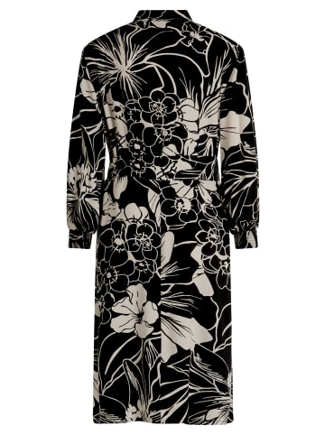 Betty Barclay Hemdblusenkleid mit Bindegürtel in Schwarz/Beige
