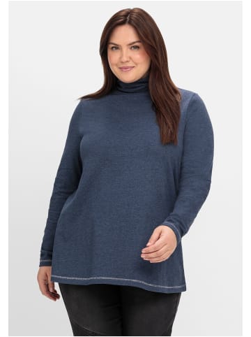 sheego Langarmshirt in saphir meliert