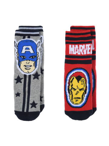 Avengers 2er-Set: Socken mit Gumminoppen Captain America Ironman in Mehrfarbig