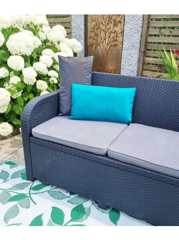 JACK 2er Set Outdoor Wende Kissenhülle 30x50cm in Petrol/Anthrazit