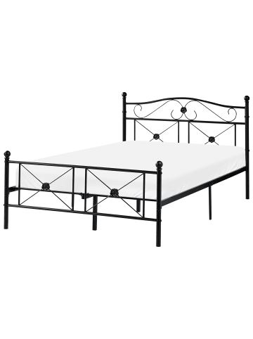 Beliani 2-tlg Doppelbett RODEZ in Schwarz
