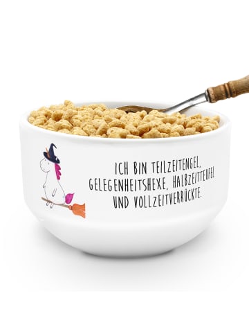 Mr. & Mrs. Panda Salatschälchen Einhorn Hexe mit Spruch in Weiß