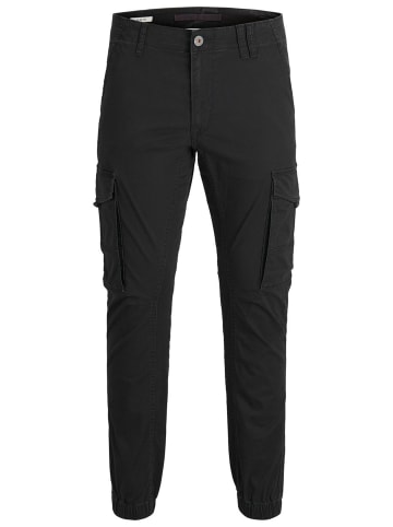 Jack & Jones Hose Cargo Jogger Pants PAUL FLAKE AKM 542 Twill Gummibund in Schwarz