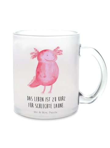 Mr. & Mrs. Panda Teeglas Axolotl Glücklich mit Spruch in Transparent