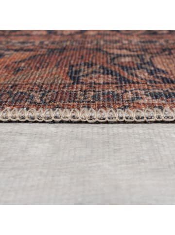 KADIMA DESIGN Waschbarer Teppich Medallion Muster, Orientalisch, Wohnzimmer in Rot