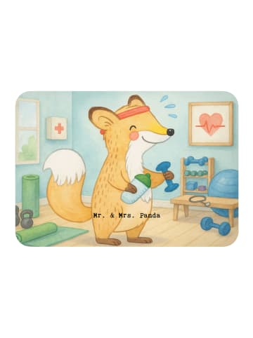 Mr. & Mrs. Panda Kühlschrankmagnet Fuchs Fitness Design ohne Spruch in Weiß