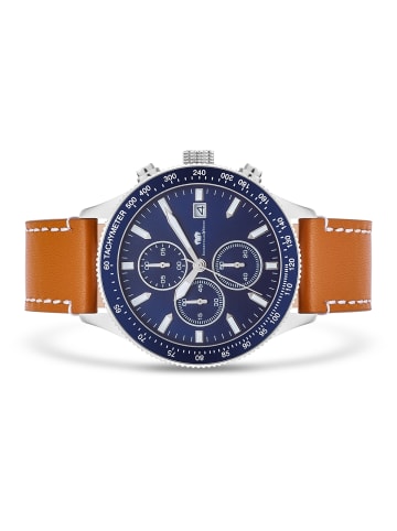 Rhodenwald & Söhne Herren Chronograph silber Echtleder braun in braun