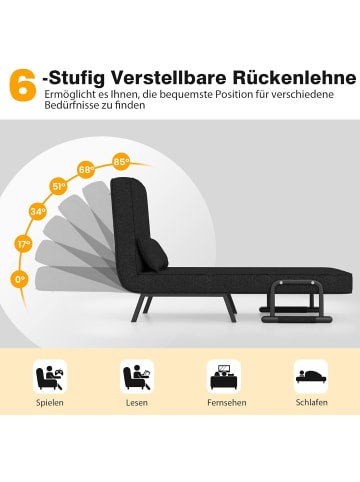 COSTWAY Schlafsessel Klappbar in Schwarz