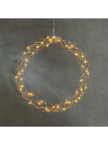 STAR Trading LED Dekokranz ,Curly, gold, Ø 45cm in Rot