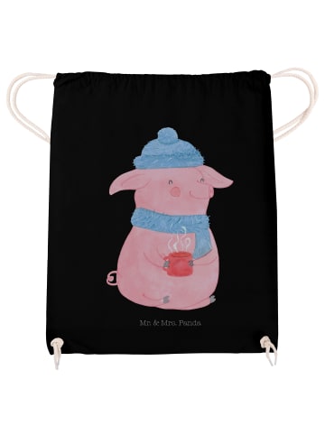 Mr. & Mrs. Panda Sportrucksack Schwein Glühwein ohne Spruch in Schwarz