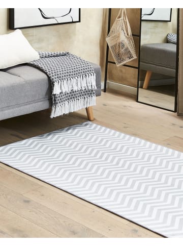 Beliani Läufer SAIKHEDA in Grau/Weiß - (W) 80 x (H) 1 x (L) 200 cm