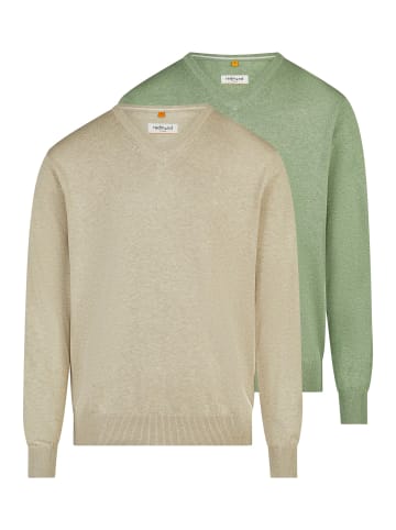 Redmond Pullover Basic in Beige / hellgrün