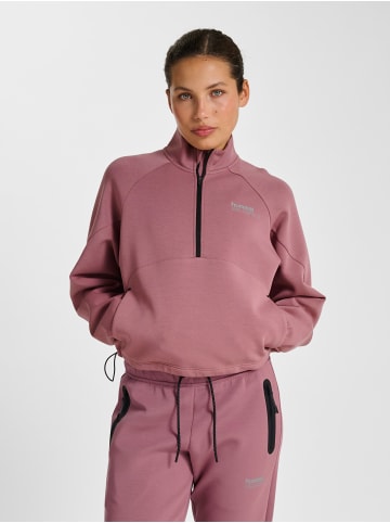 Hummel Halbreißverschluss Jacke Reflektierend Logo Hmltech Damen in WISTFUL MAUVE