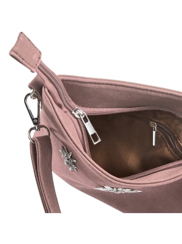 tectake Handtasche, Trachtenmodell in Wildlederoptik, Gurtlänge ca. 126 cm