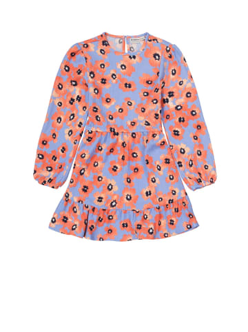 Garcia A-Linien Kleid langarm mit Flowerprint in della blue