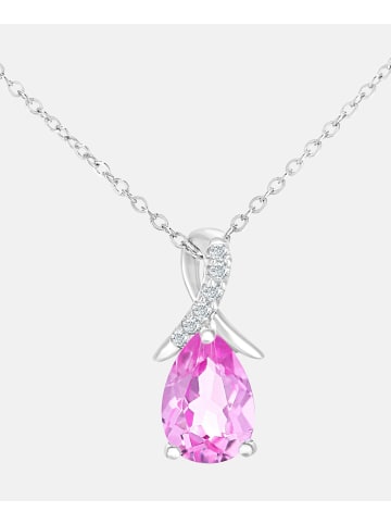 Diamant L'éternel Halskette mit Anhänger aus 375 Weißgold mit Diamant mit Saphir