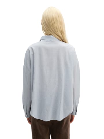 Marc O'Polo Seersucker-Bluse oversize in Light Blue