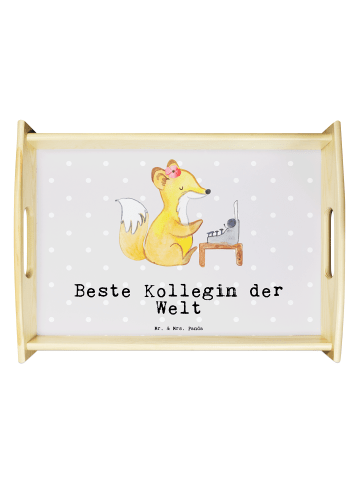 Mr. & Mrs. Panda Tablett Fuchs Beste Kollegin der Welt mit Spruch in Grau Pastell