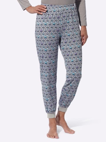 Sieh an! Schlafanzug-Hose in steingrau-bedruckt