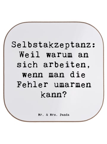 Mr. & Mrs. Panda Tischuntersetzer Spruch Selbstakzeptanz Umarmen... in Weiß