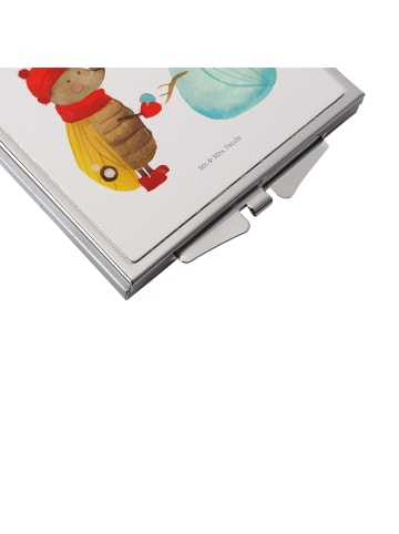 Mr. & Mrs. Panda Klappspiegel Nachtfalter Schneemann ohne Spruch in Weiß