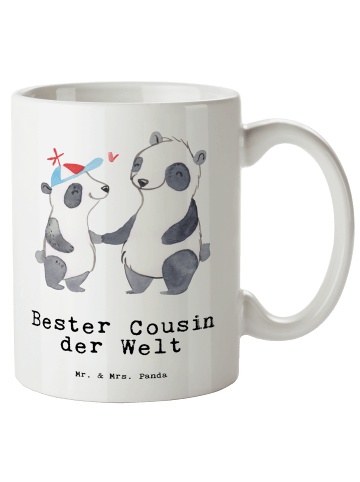Mr. & Mrs. Panda Keramiktasse Panda Bester Cousin der Welt mit S... in Weiß
