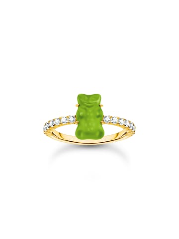 Thomas Sabo Ring Mit Goldbär Grün in gold, grün
