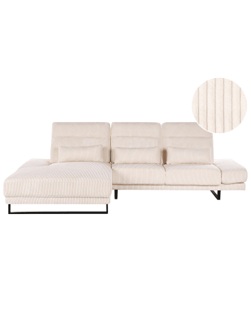 Beliani Ecksofa IKAST in Beige/Schwarz - (W) 320 x (H) 105 x (L) 214 cm rechtsseitig