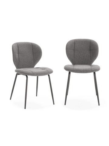 CALICOSY 2er-Set Stühle MAORI in Anthrazitgrau - (W)50 x (H)48 x (L)48,5 cm