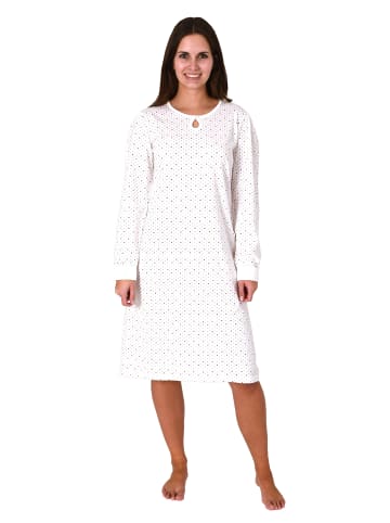 NORMANN Nachthemd langarm Punkte Tupfen - 81949 in rot