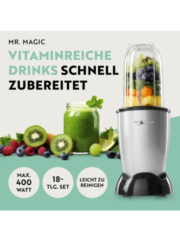 Gourmet Maxx Mixer Mr. Magic 18-tlg. 400W grau/schwarz GS-Zertifikat grau