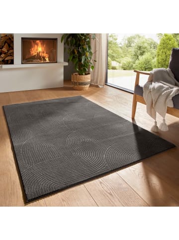 Tara Carpet Kurzflorteppich Homestyle Wellen in Anthrazit