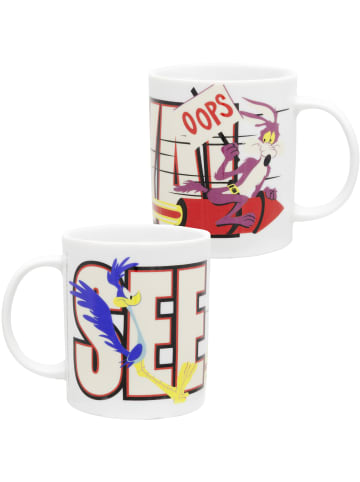 United Labels Looney Tunes Tasse - Road Runner und Coyote Kaffeetasse 320 ml in Mehrfarbig