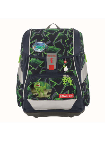 Step by Step Grundschulranzen-Set 2IN1 PLUS "Wild T-Rex Taro" 7-tlg. in Blau/Grün