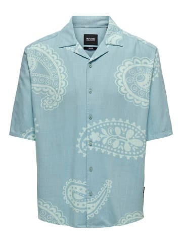 Only&Sons Sommer Hemd mit Resort-Kragen in Türkis