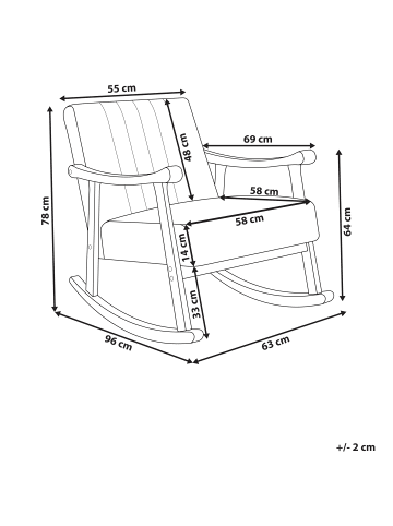 Beliani Schaukelsessel LEKNES in Braun - (W) 63 x (H) 78 x (L) 96 cm